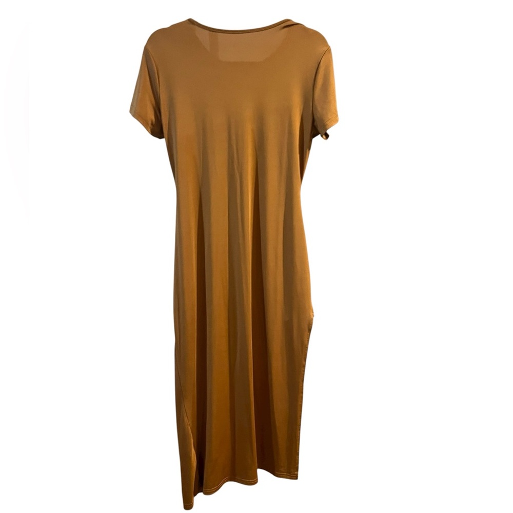 Unbranded • Brown Short Sleeve Ruched Dress - Picture 4 of 4